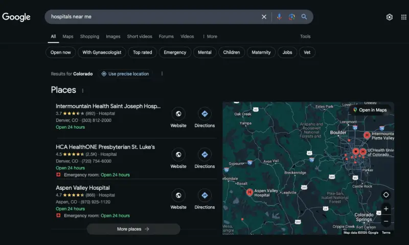 Google Local Pack results