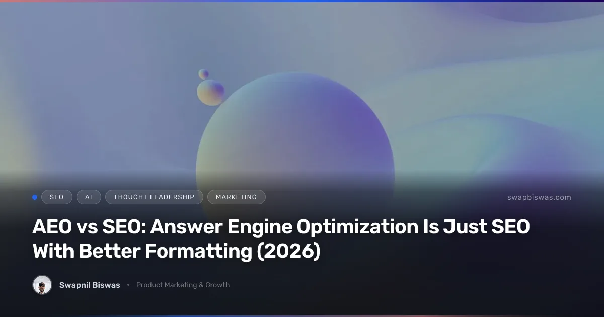 AEO vs SEO comparison showing overlap between answer engine optimization and SEO