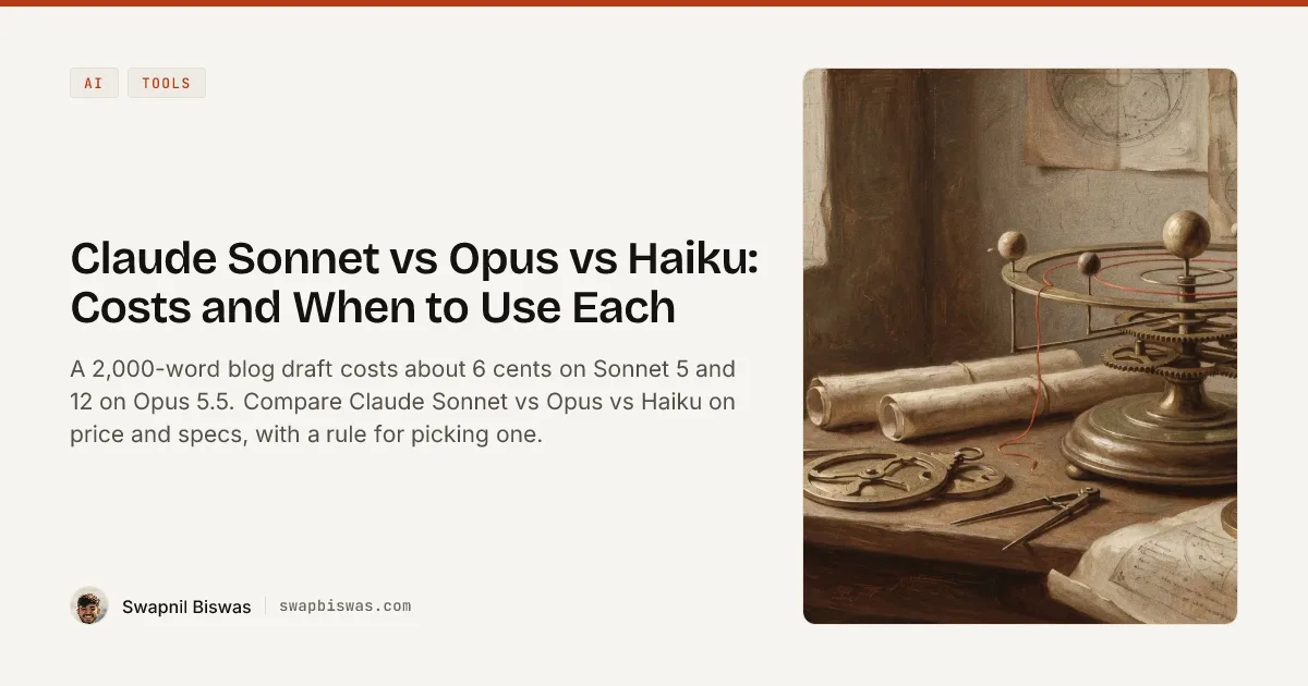 Claude Sonnet vs Opus vs Haiku: Costs and When to Use Each