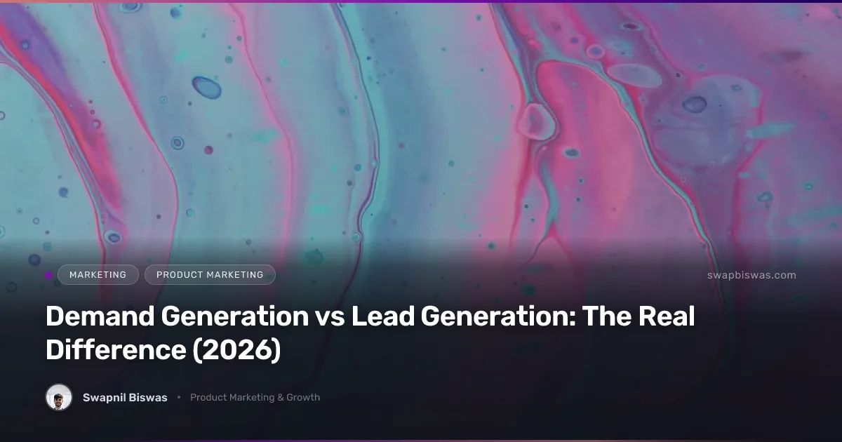 Two marketing funnels side by side comparing demand generation creating intent versus lead generation capturing contacts