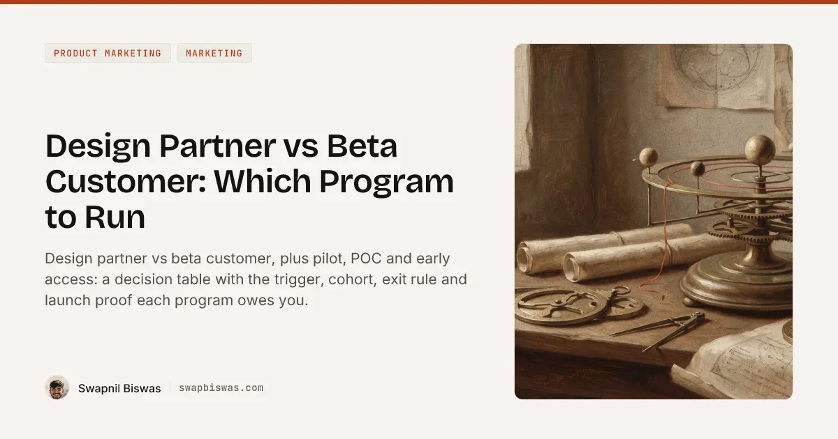 Design Partner vs Beta Customer: Which Program to Run