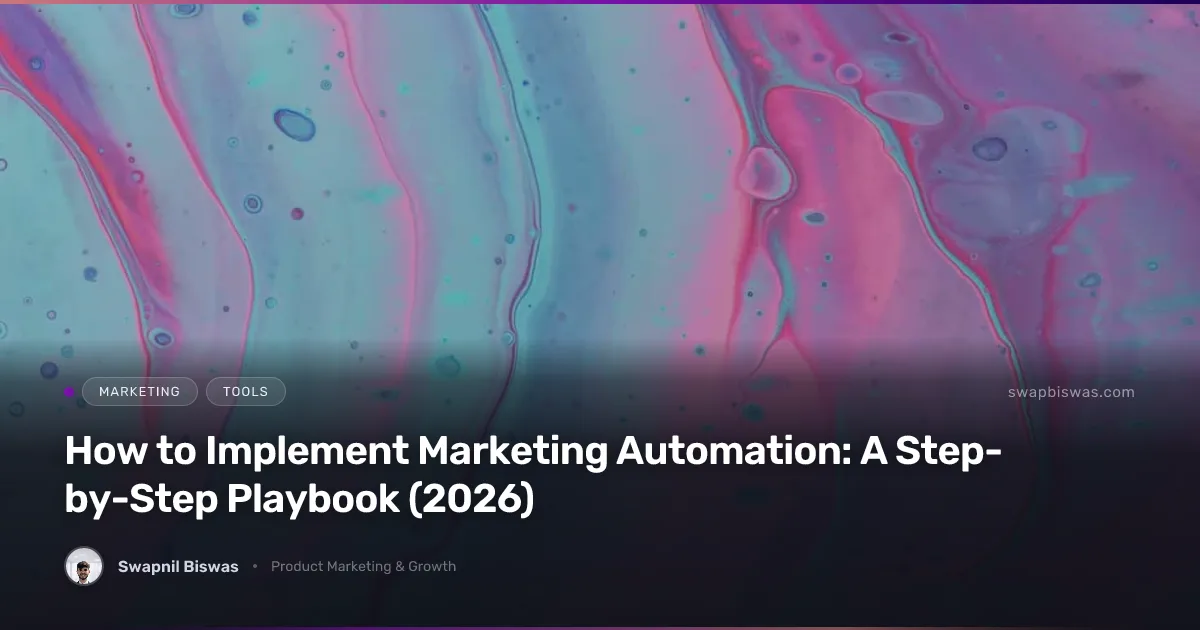 Marketing automation implementation roadmap with six phases from data foundation to operating cadence