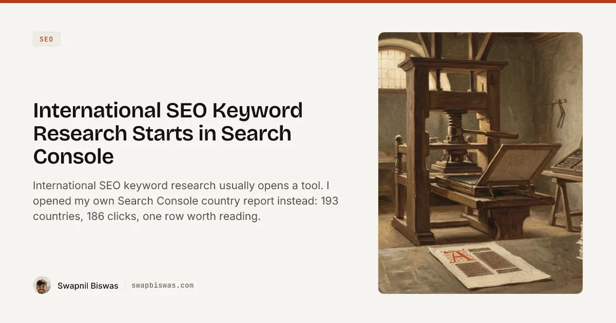 International SEO Keyword Research Starts in Search Console