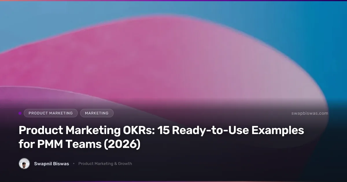 Product marketing OKR framework showing objectives and key results