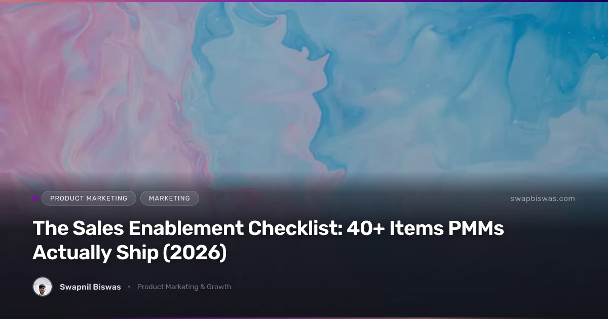 Sales enablement checklist with onboarding launch and competitive categories