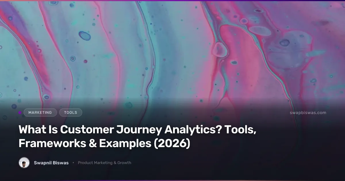 Customer journey analytics framework showing the four data layers - identity, behavior, voice, and revenue - feeding into a unified journey view across stages